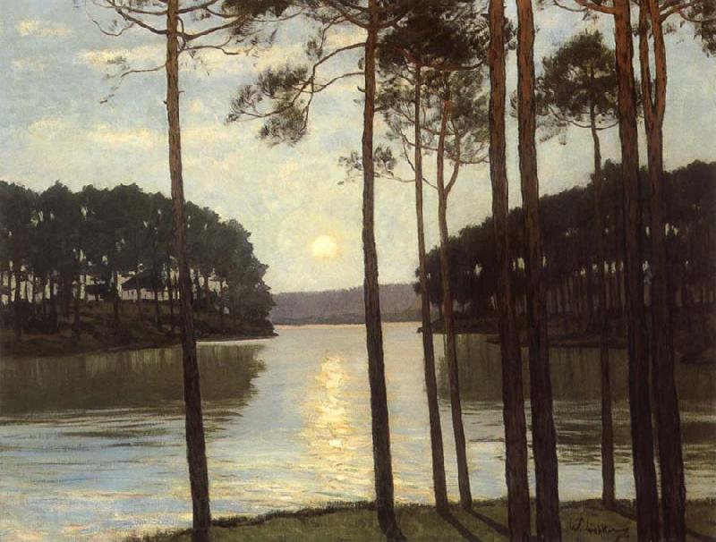Walter Leistikow Evening mood at the battle lake Spain oil painting art